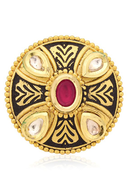 Opalina Antique Gold Plated Kundan Ring