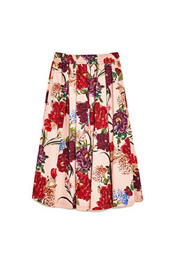 Zara Floral Print Midi Skirt