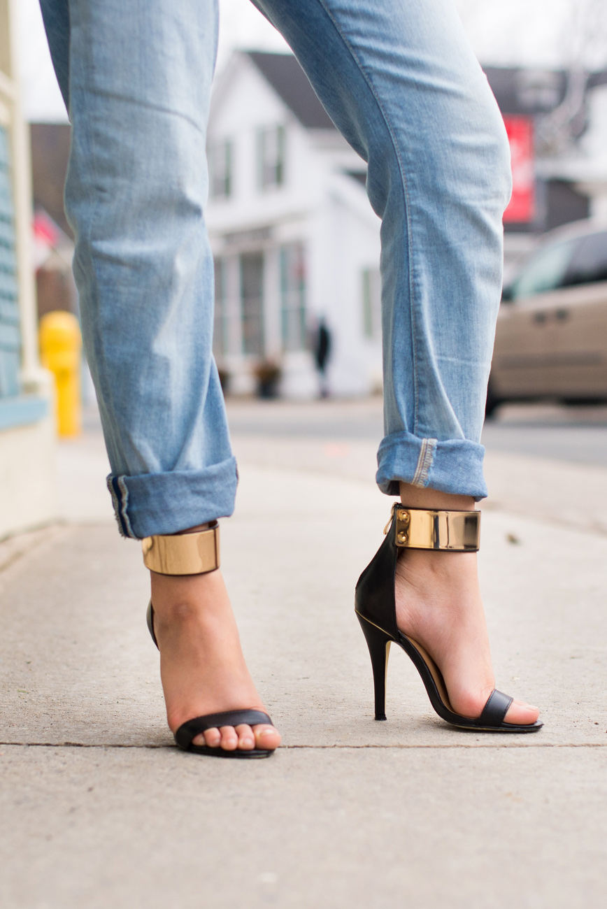 Create a statement in boyfriend jeans and a pair of killer heels
