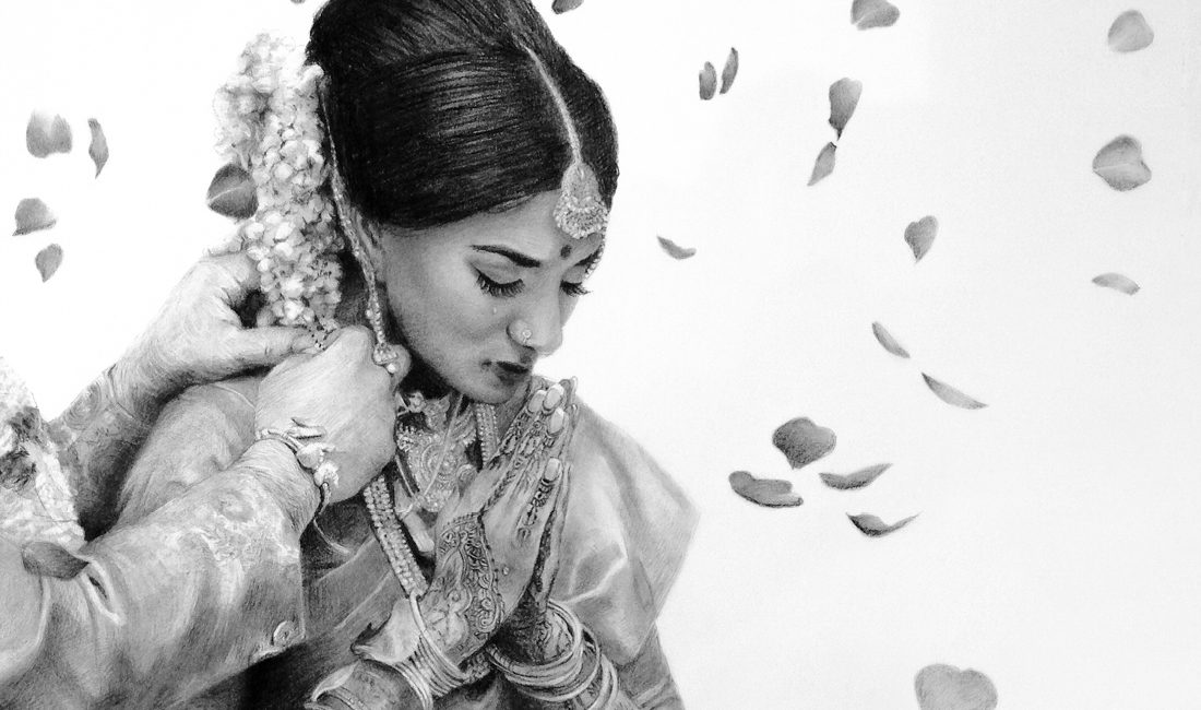 Indian Bride Drawings by Alicia Chen