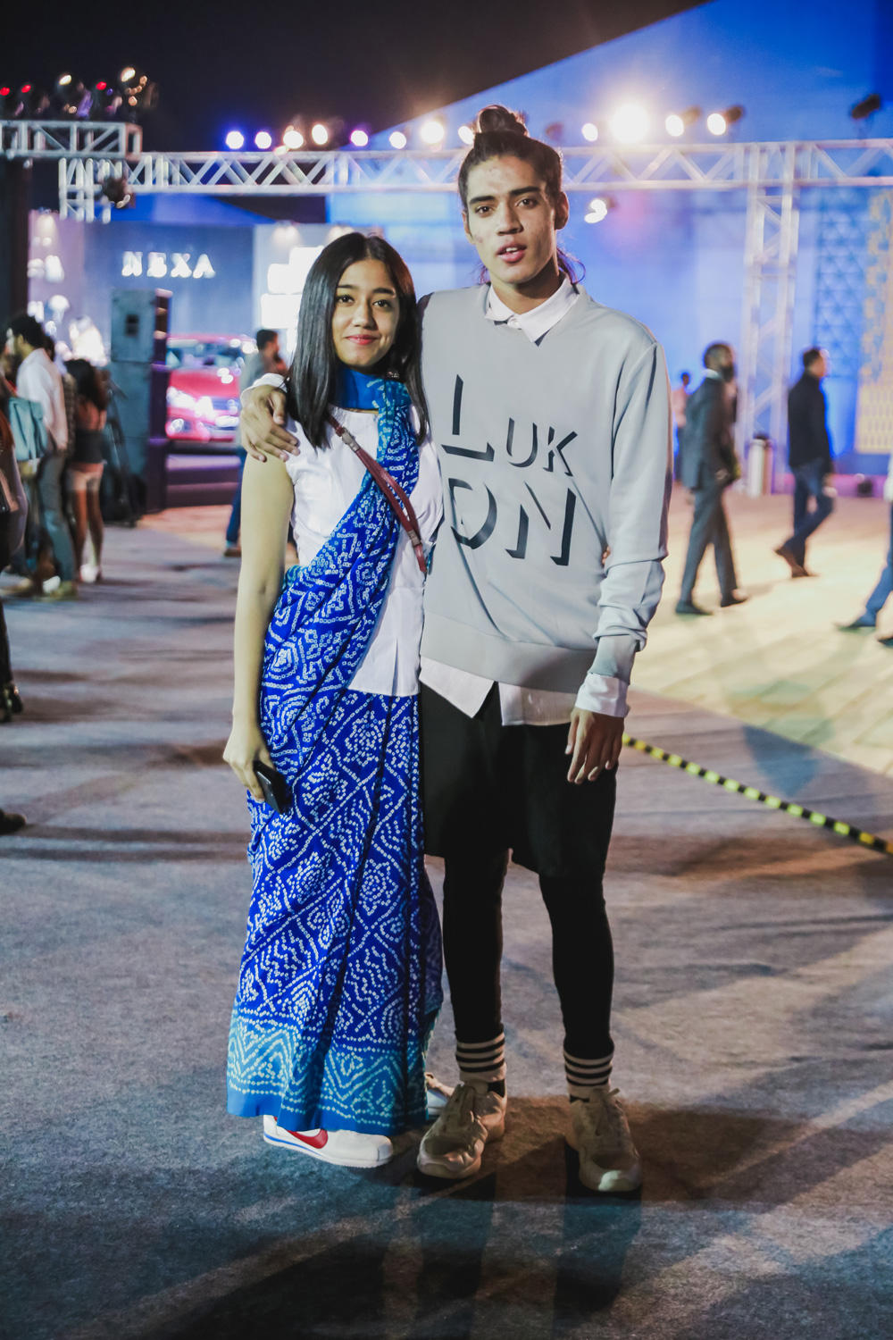 Joshya Sethi and Model Stuart Court | Street Style Amazon India Fashion Week Spring Summer 2018; Photo by The Co Lab