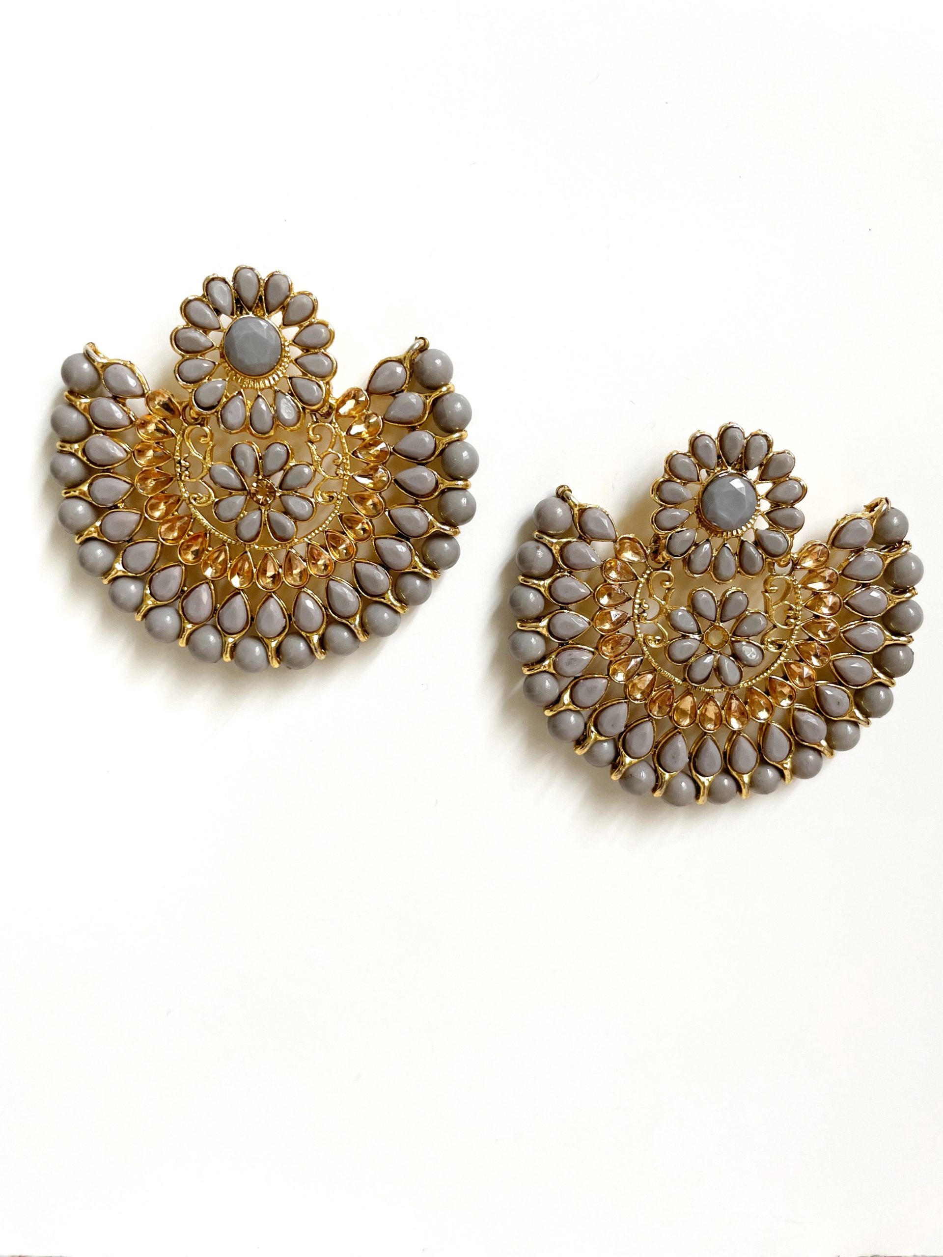 South Asian Earrings - Zardozi Magazine - Grey Earrings